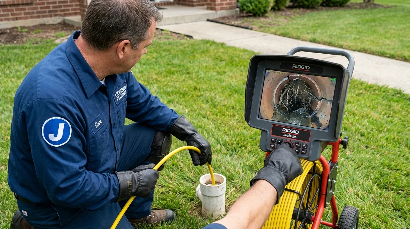 Sewer camera inspection being performed by Johns Plumbing LLC in Altavista