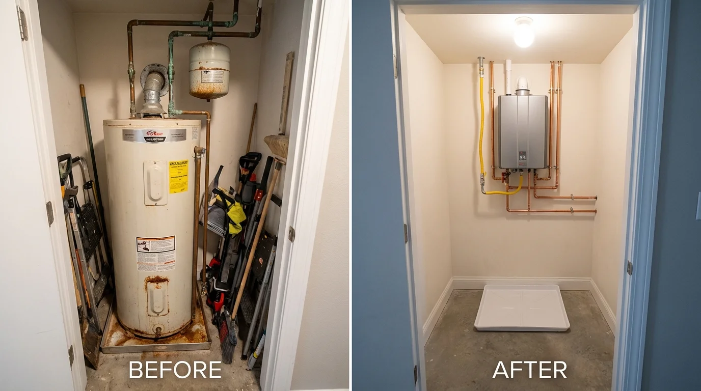 Tank water heater versus wall-mounted tankless unit comparison for Altavista, VA homeowners