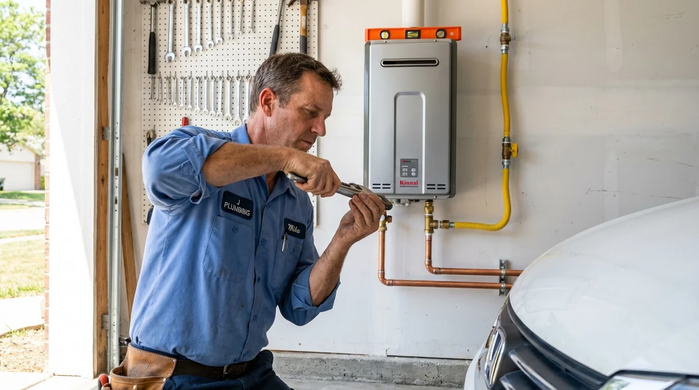 Tankless water heater installation by a Johns Plumbing LLC plumber in Altavista